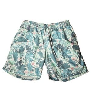 Unitop Swim Trunks sz 34 Mens Hawaiian Aloha Blue White Tropical Aloha Surf 34x6